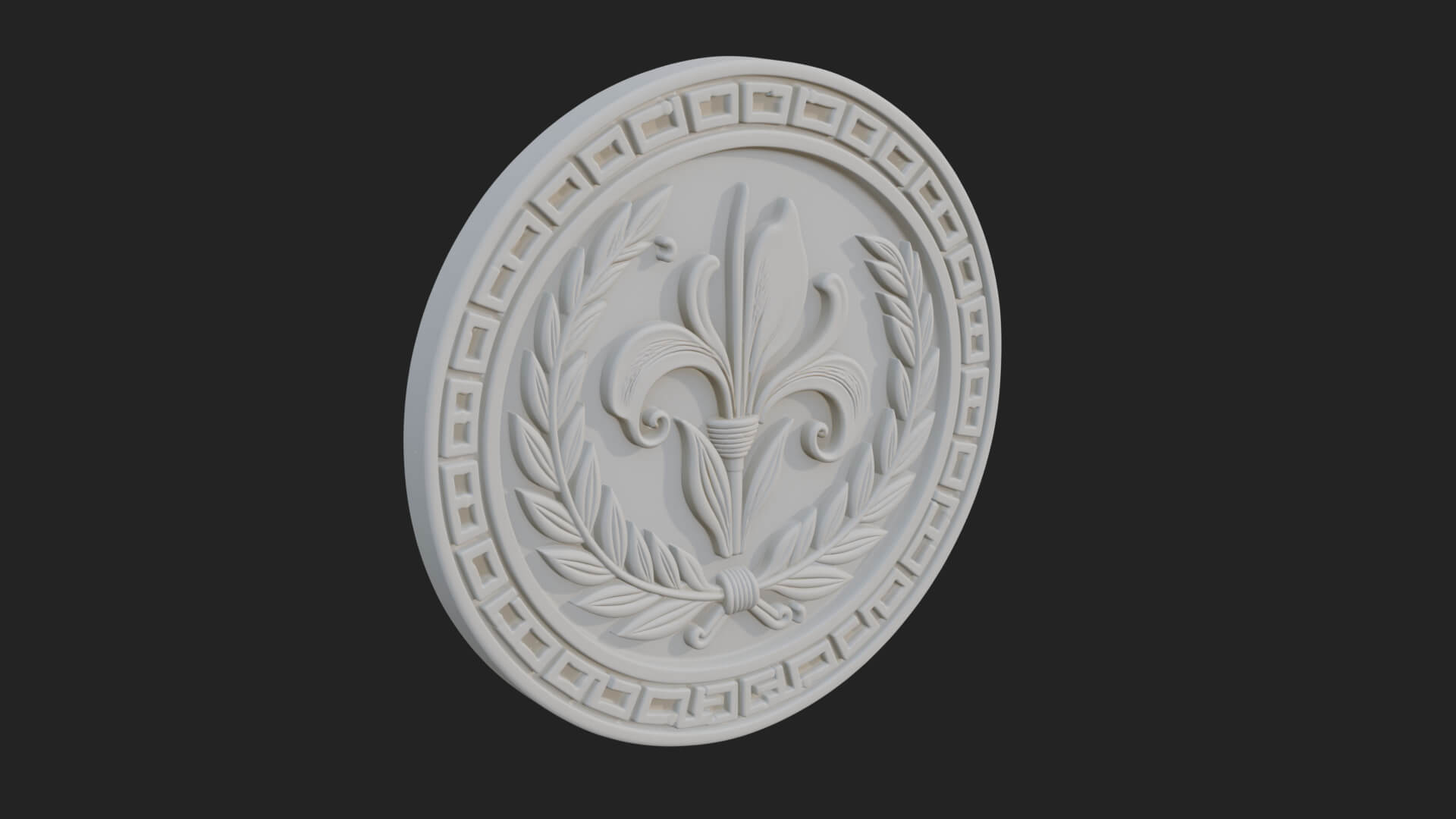 Iris Flower Oval Relief Plaque Design 3 3D Print Model 3D Model