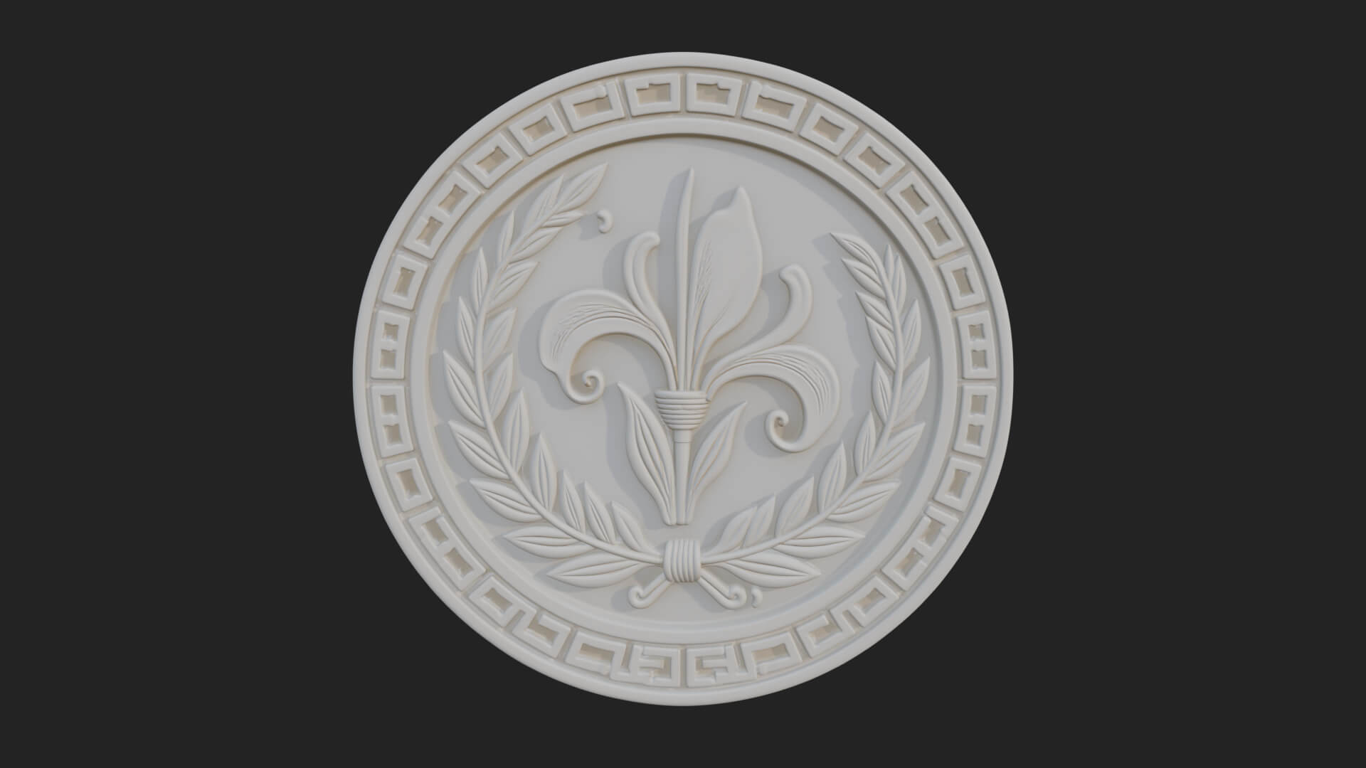 Iris Flower Oval Relief Plaque Design 3 3D Print Model 3D Model