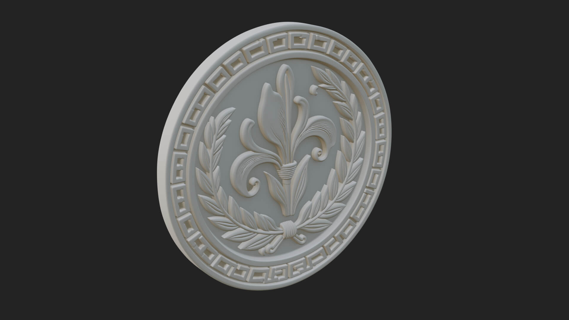 Iris Flower Oval Relief Plaque Design 3 3D Print Model 3D Model
