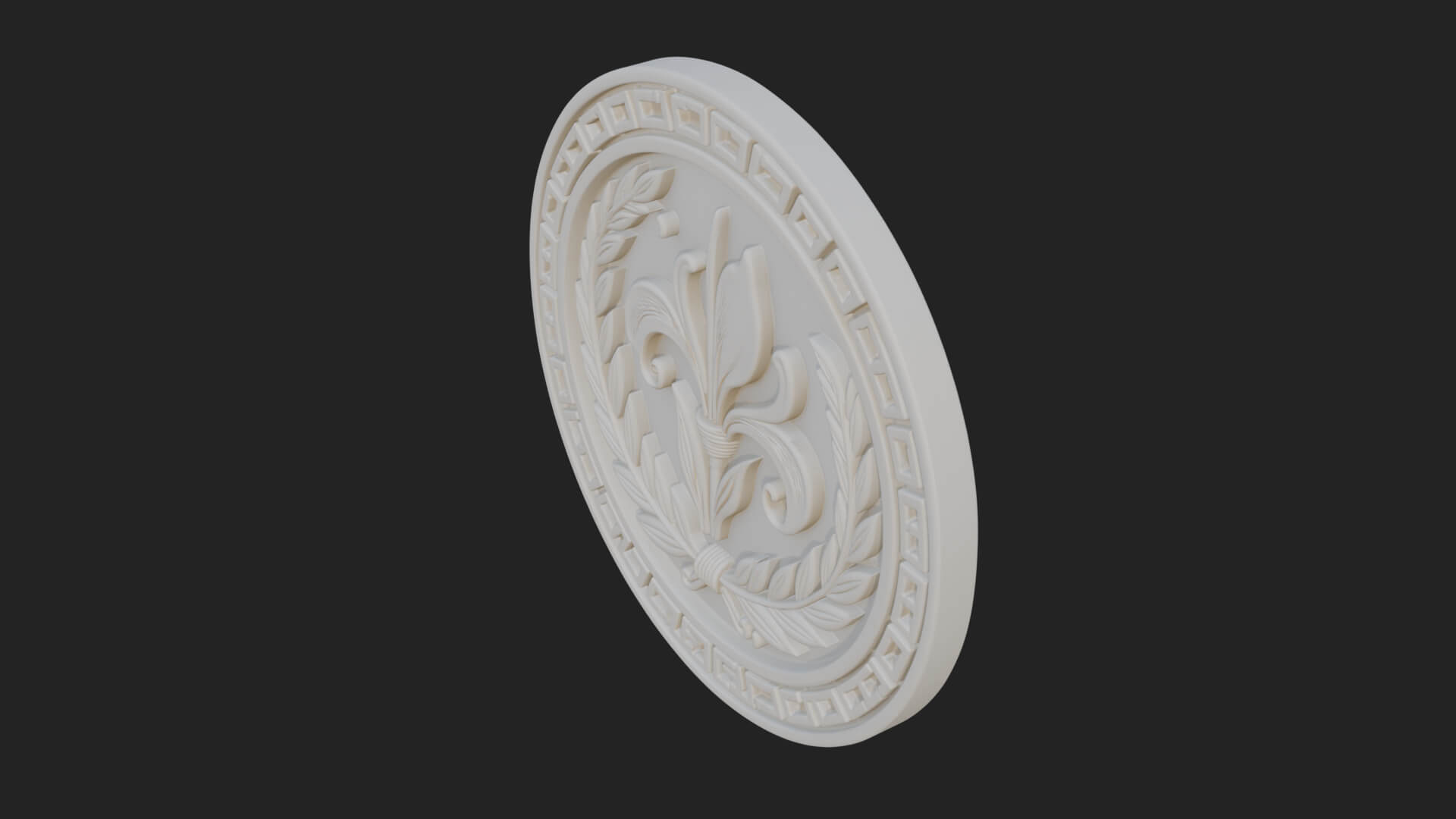 Iris Flower Oval Relief Plaque Design 3 3D Print Model 3D Model