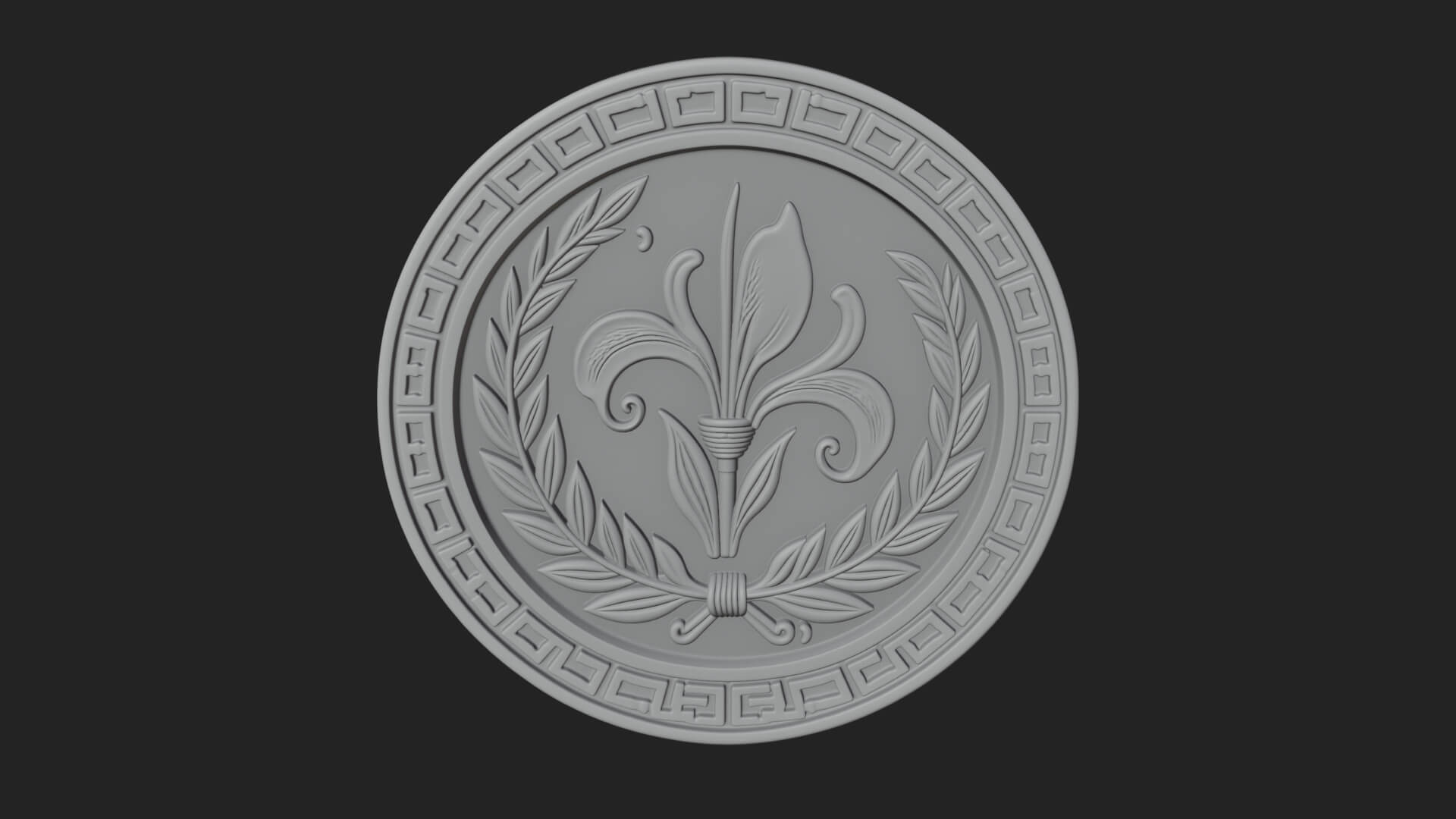 Iris Flower Oval Relief Plaque Design 3 3D Print Model 3D Model
