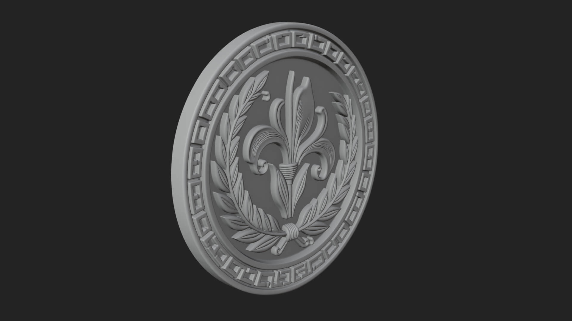 Iris Flower Oval Relief Plaque Design 3 3D Print Model 3D Model