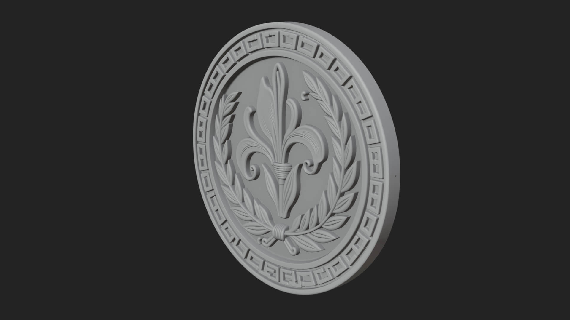 Iris Flower Oval Relief Plaque Design 3 3D Print Model 3D Model