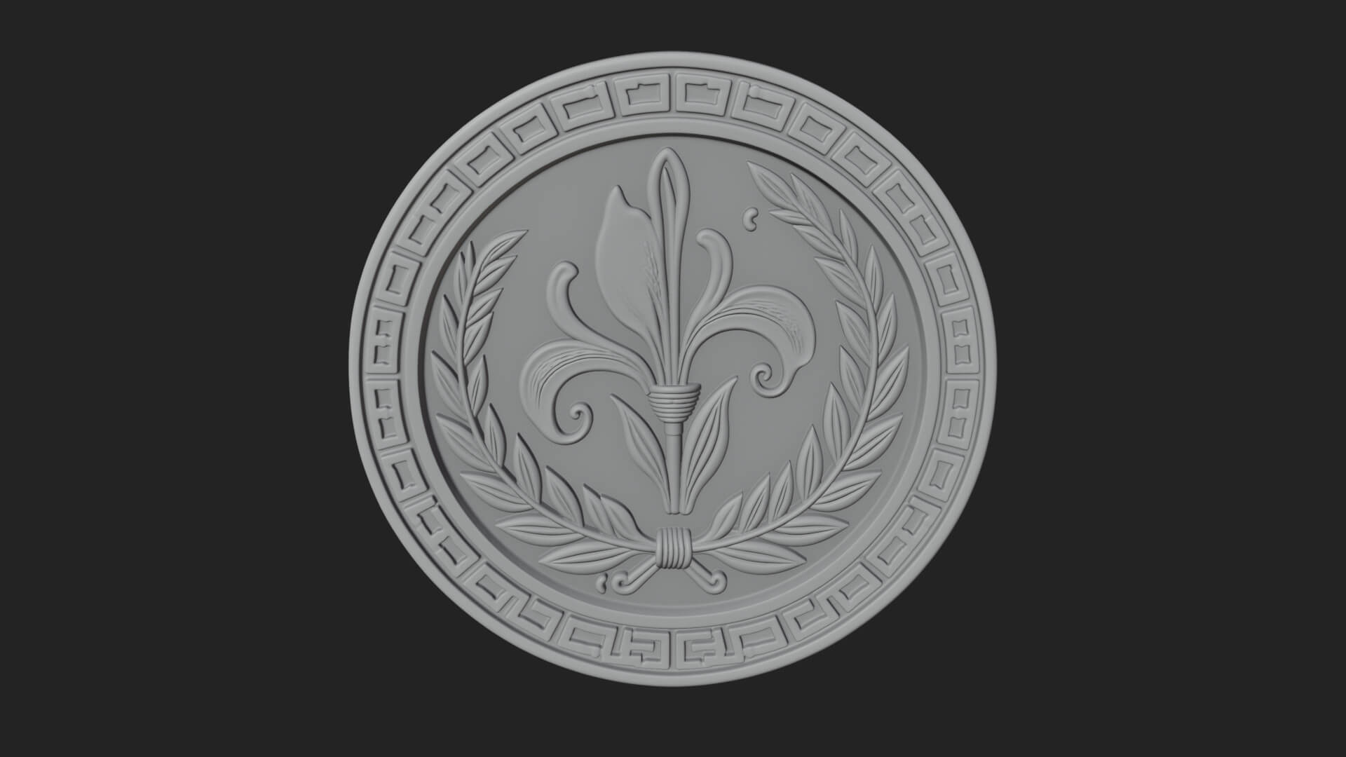 Iris Flower Oval Relief Plaque Design 3 3D Print Model 3D Model