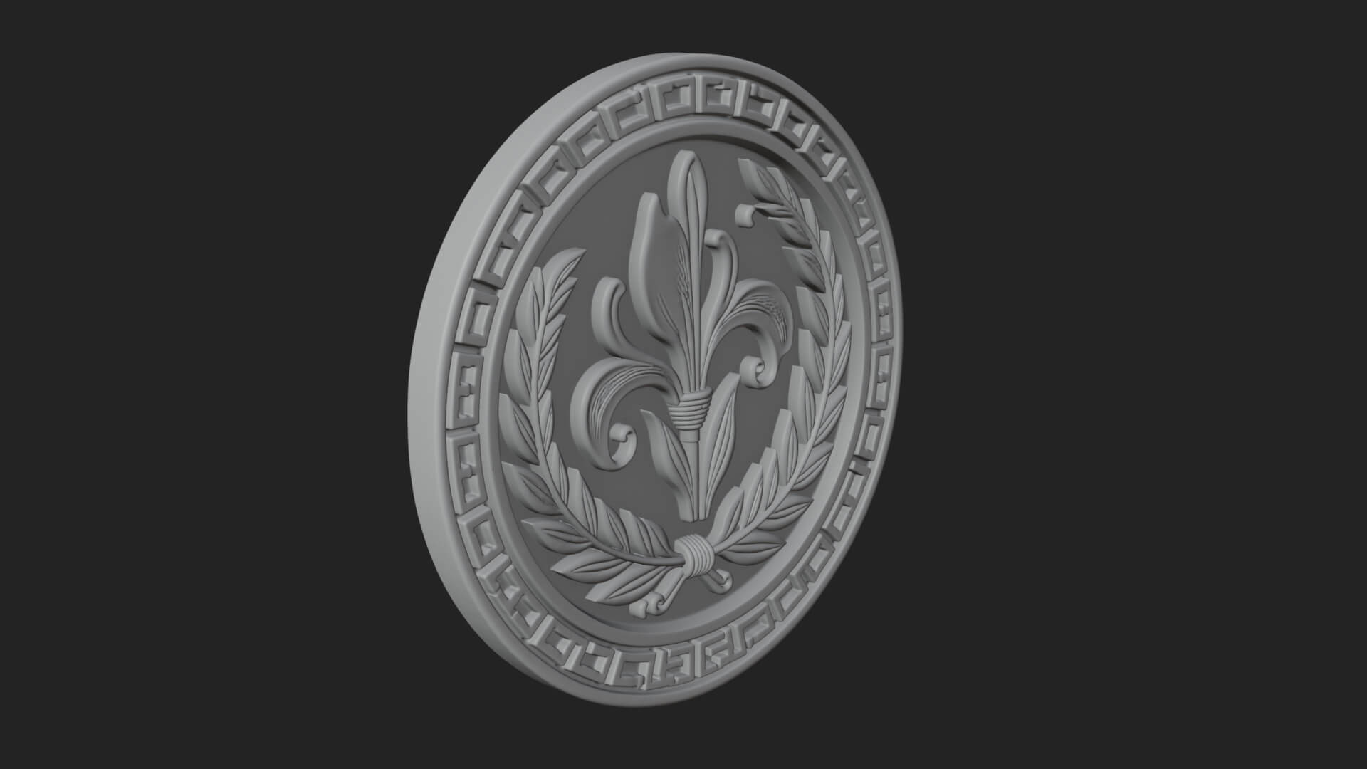 Iris Flower Oval Relief Plaque Design 3 3D Print Model 3D Model