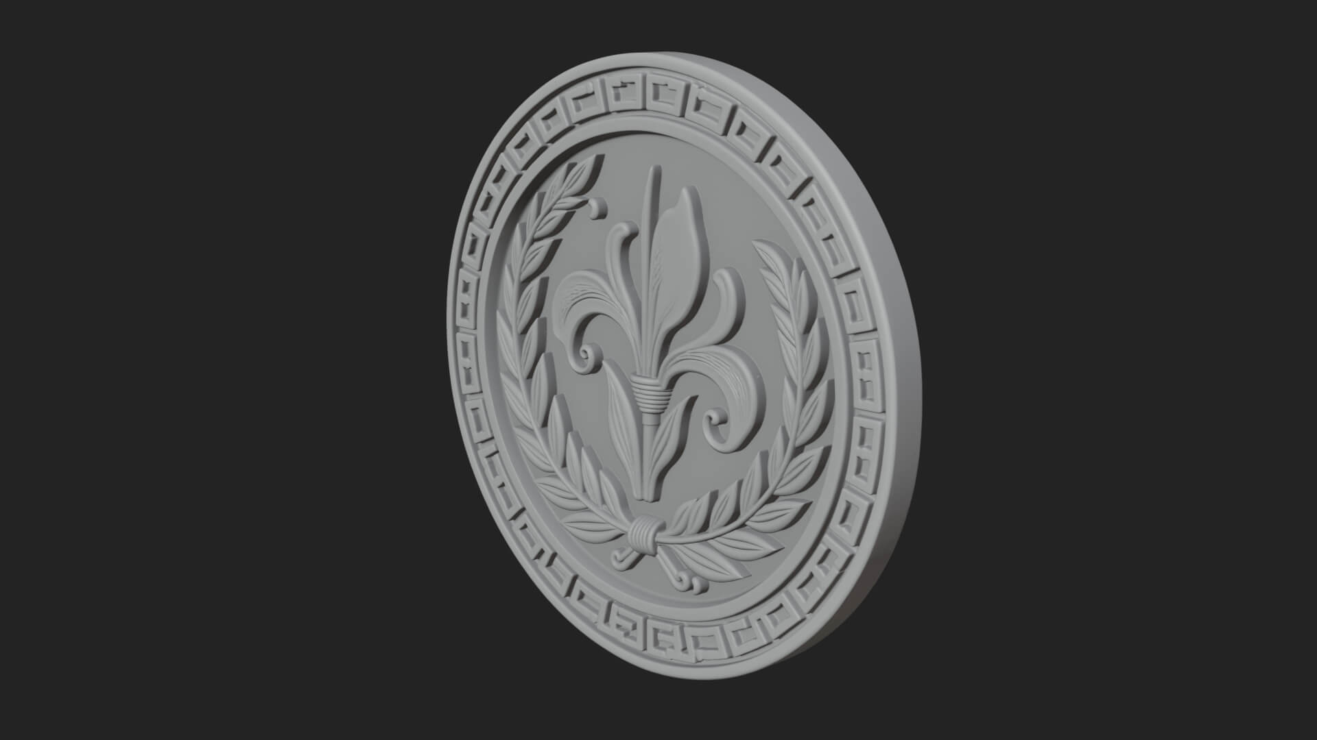 Iris Flower Oval Relief Plaque Design 3 3D Print Model 3D Model