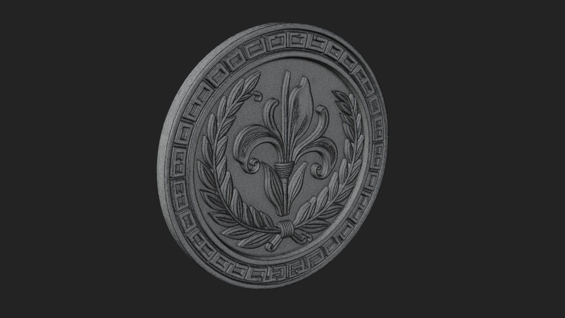 Iris Flower Oval Relief Plaque Design 3 3D Print Model 3D Model