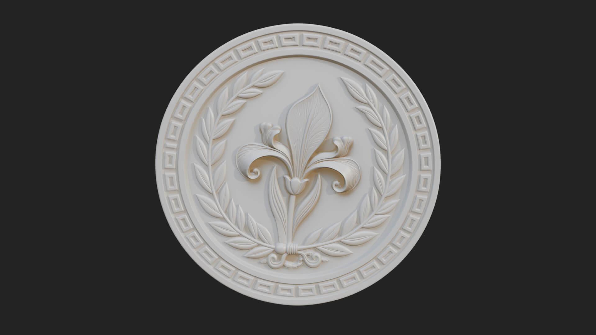 Iris Flower Oval Relief Plaque Design 4 3D Print Model 3D Model
