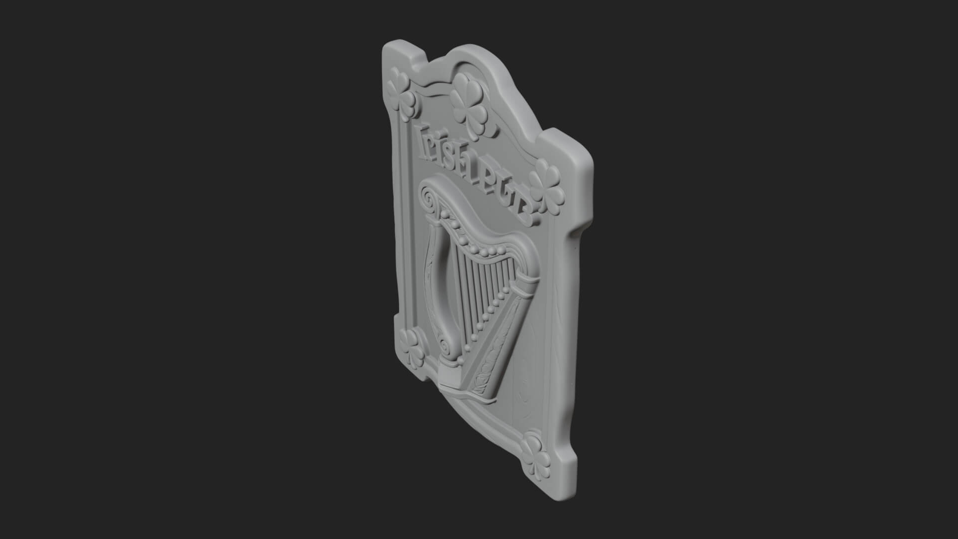 Irish Pub Harp Sign Plaque Design 1 3D Print Model 3D Model