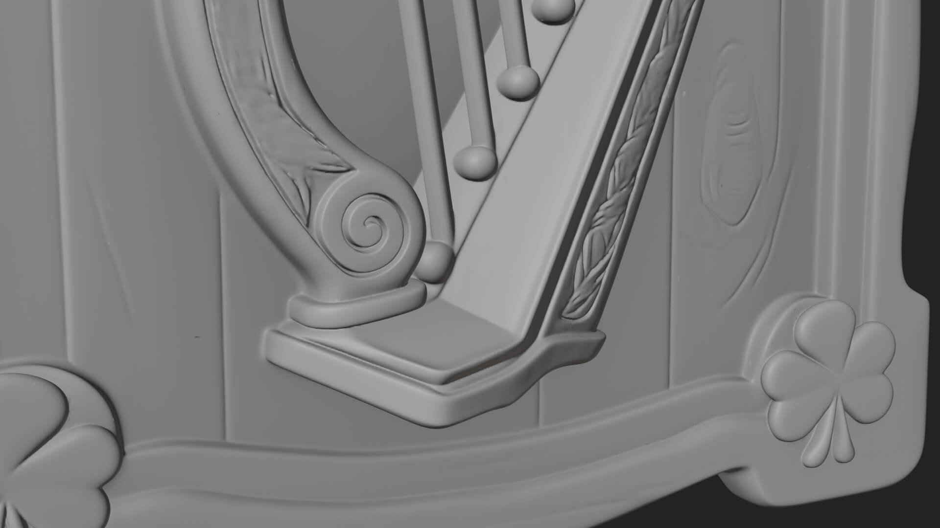 Irish Pub Harp Sign Plaque Design 1 3D Print Model 3D Model