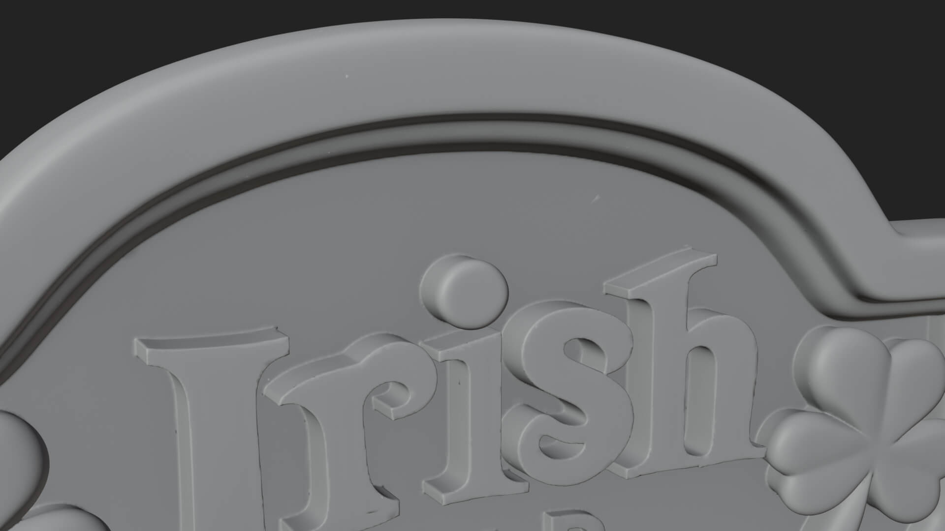 Irish Pub Harp Sign Plaque Design 2 3D Print Model 3D Model