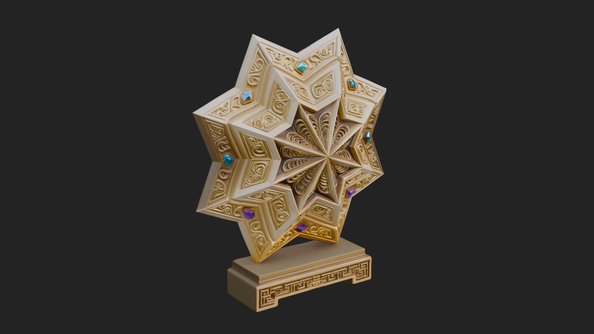 Islamic Star Burst Ornament Design 4 3D Print Model 3D Model