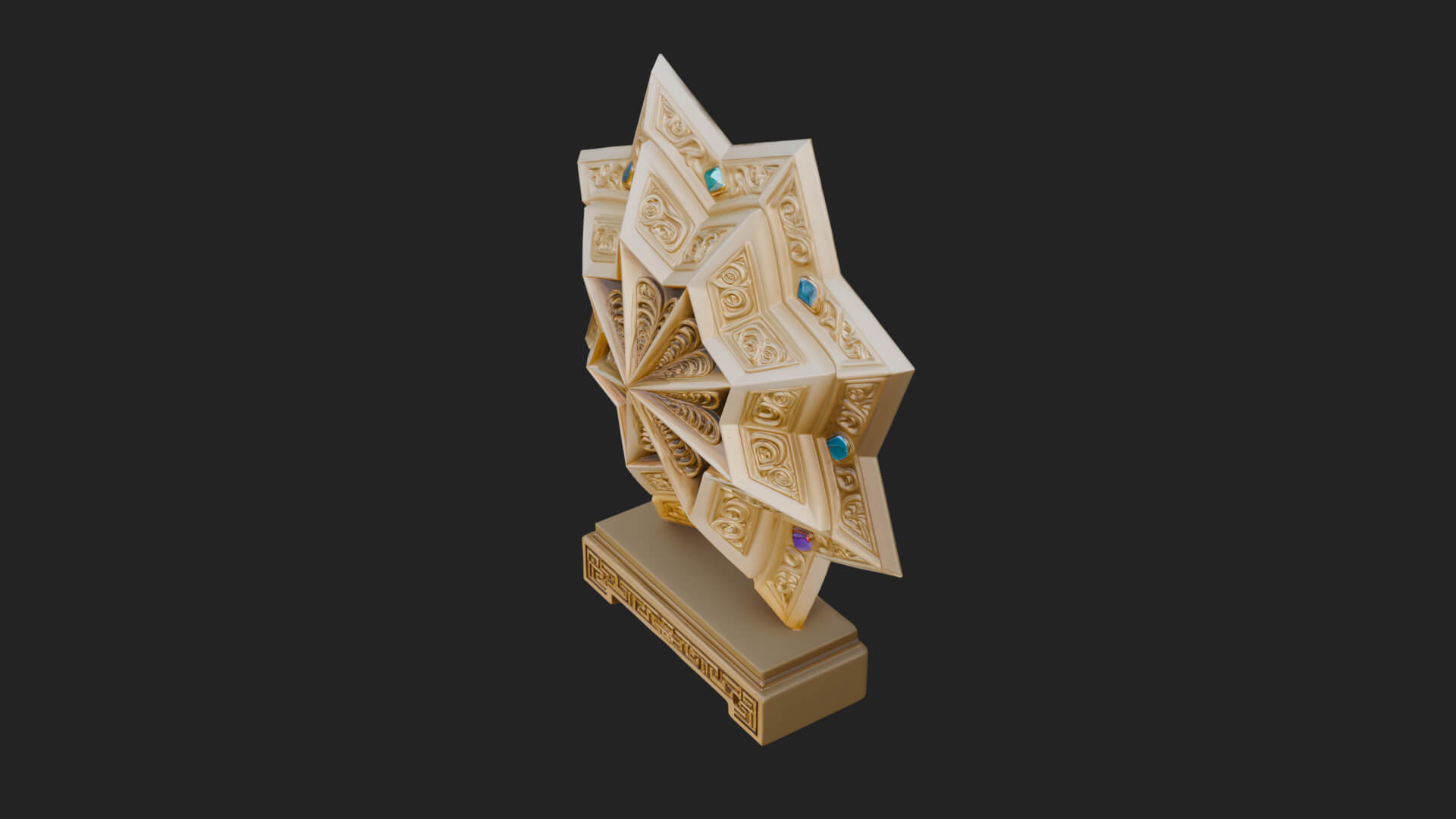 Islamic Star Burst Ornament Design 4 3D Print Model 3D Model