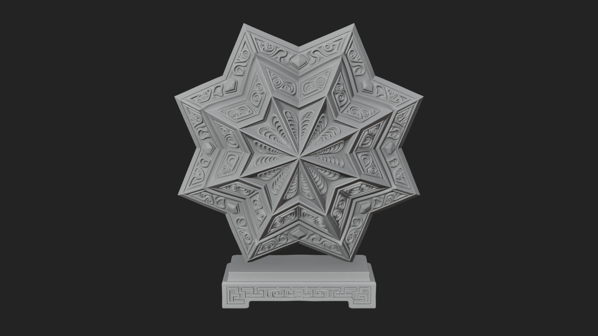 Islamic Star Burst Ornament Design 4 3D Print Model 3D Model