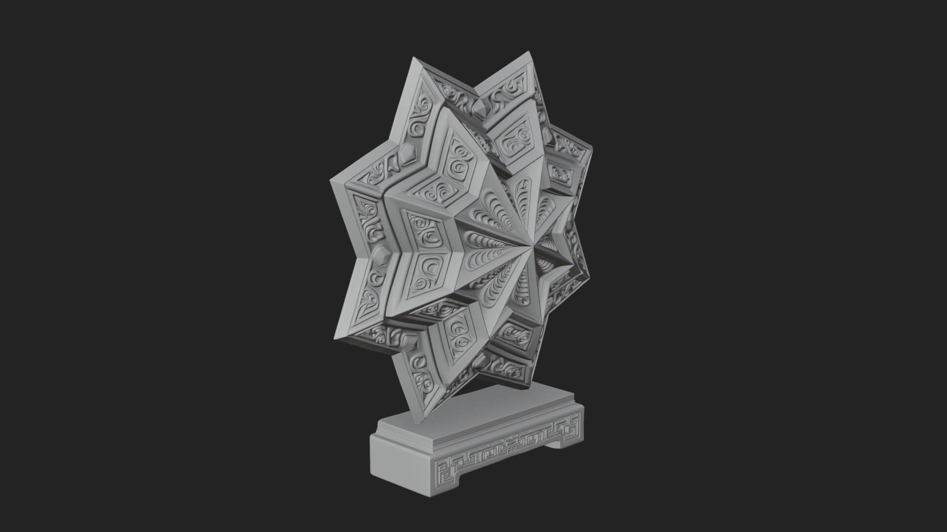 Islamic Star Burst Ornament Design 4 3D Print Model 3D Model