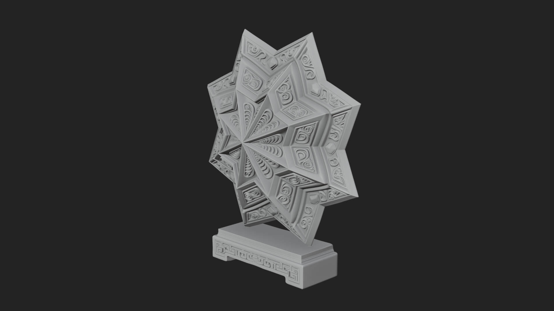 Islamic Star Burst Ornament Design 4 3D Print Model 3D Model
