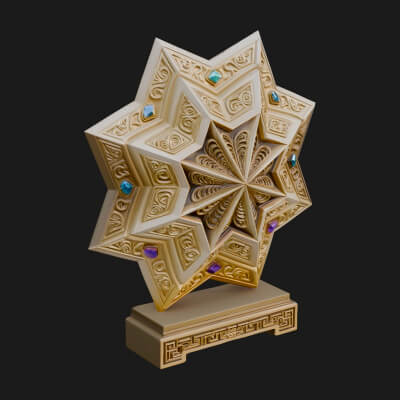 Islamic Star Burst Ornament Design 4 3D Print Model