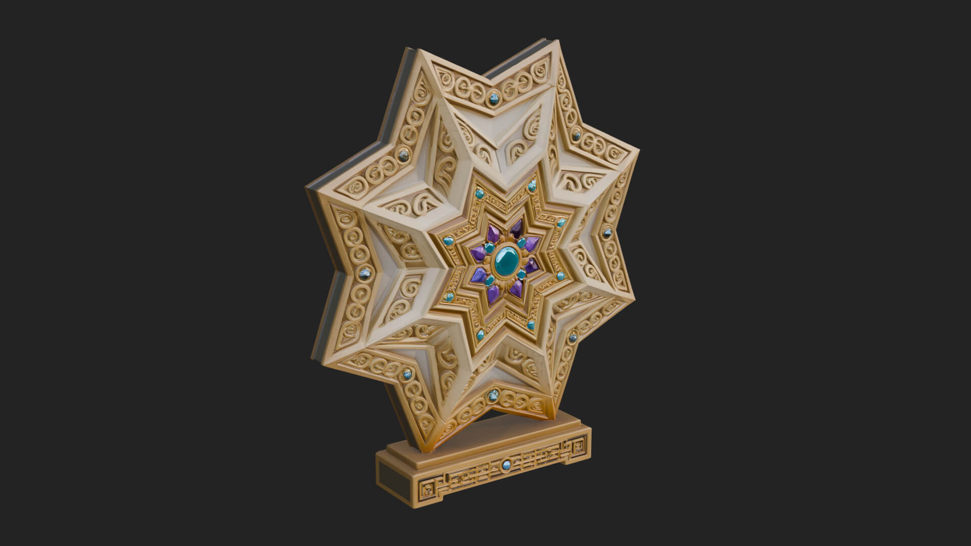 Islamic Star Burst Ornament Design 1 3D Print Model 3D Model