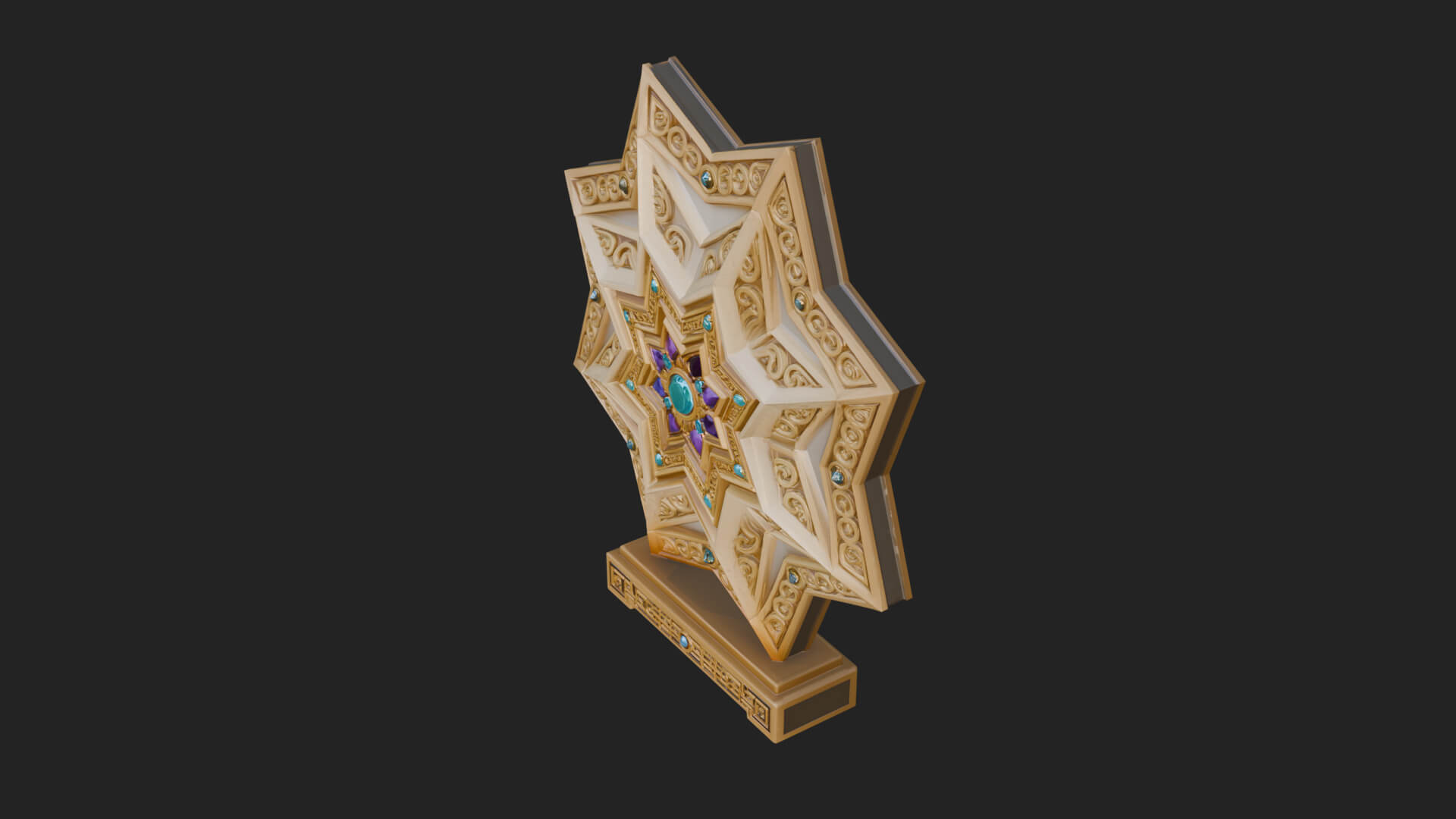 Islamic Star Burst Ornament Design 1 3D Print Model 3D Model