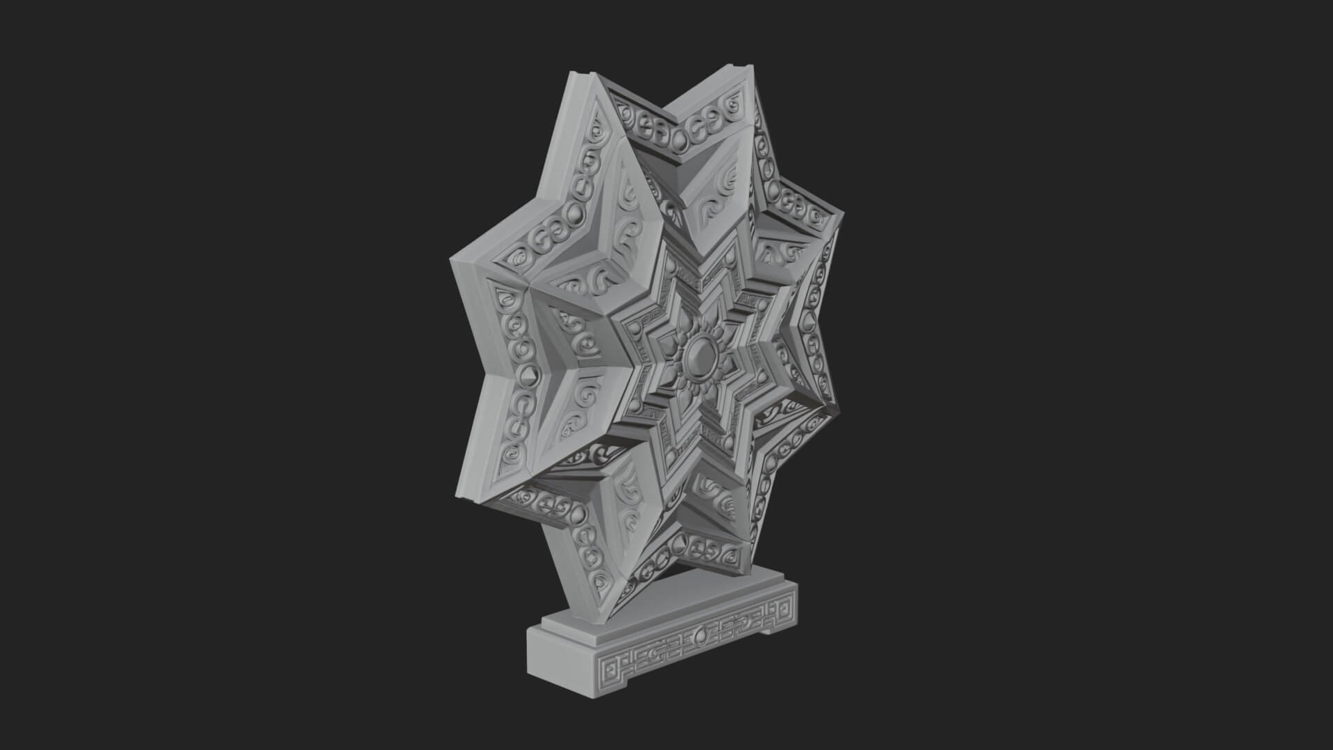 Islamic Star Burst Ornament Design 1 3D Print Model 3D Model