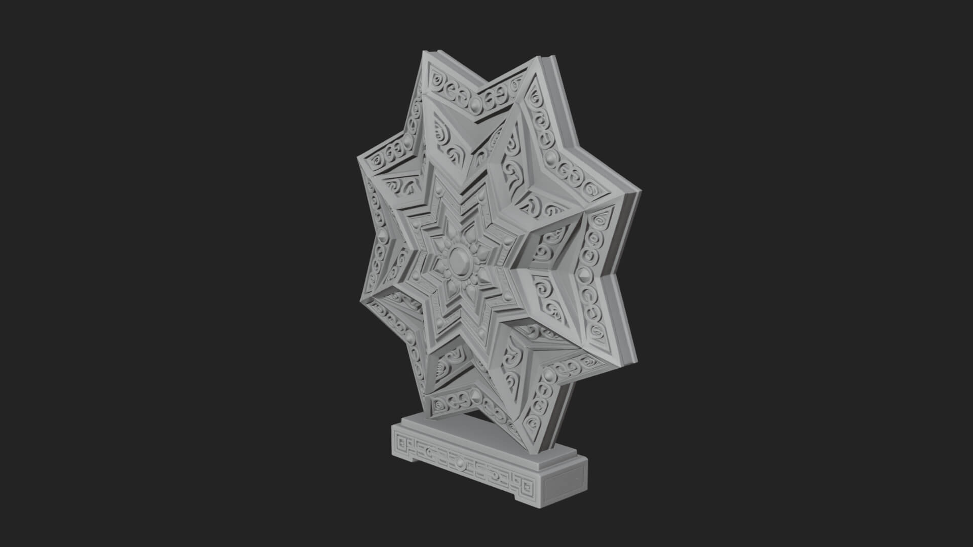 Islamic Star Burst Ornament Design 1 3D Print Model 3D Model