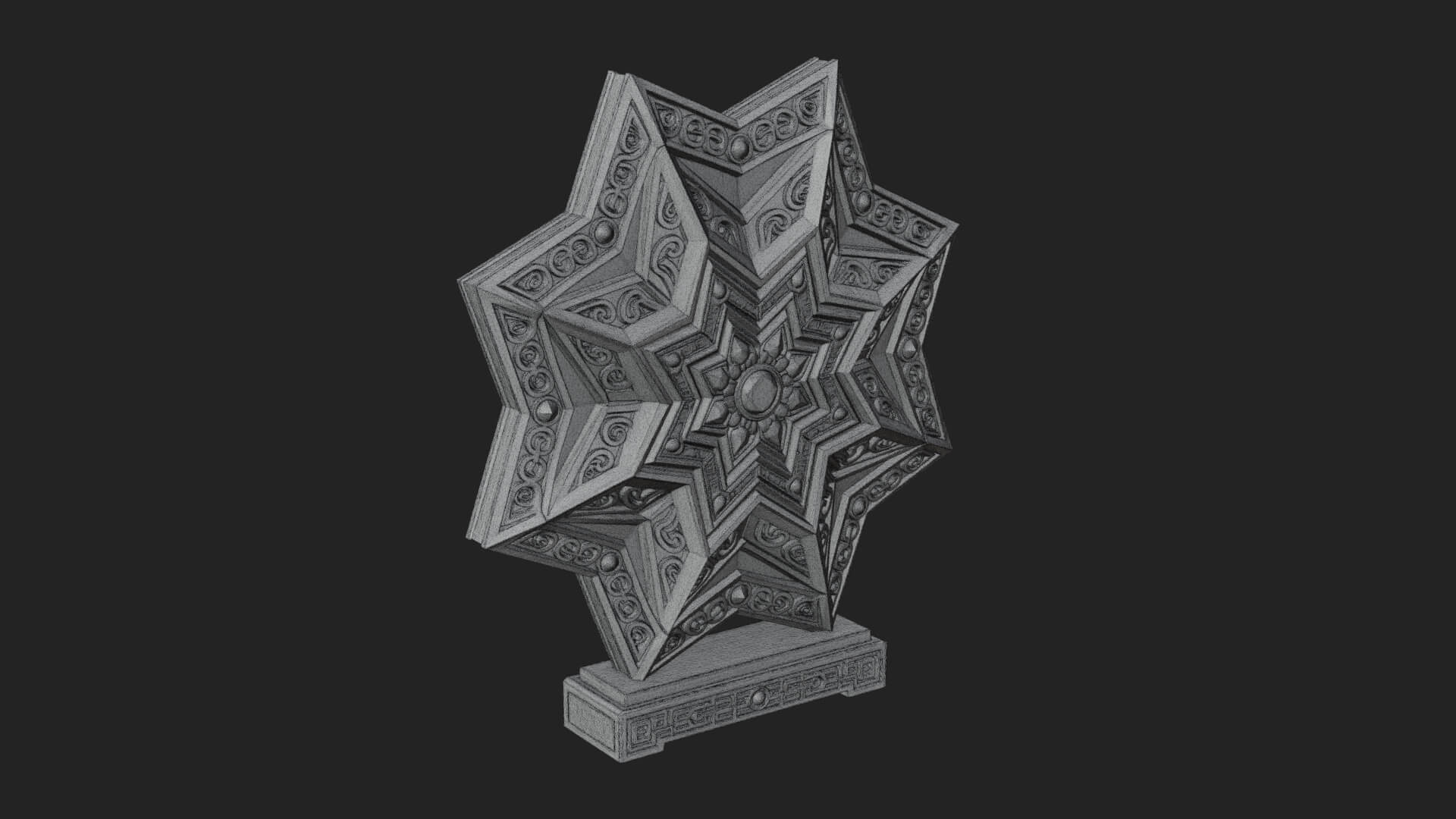 Islamic Star Burst Ornament Design 1 3D Print Model 3D Model