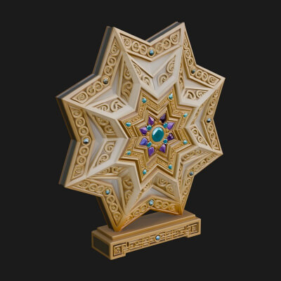 Islamic Star Burst Ornament Design 1 3D Print Model