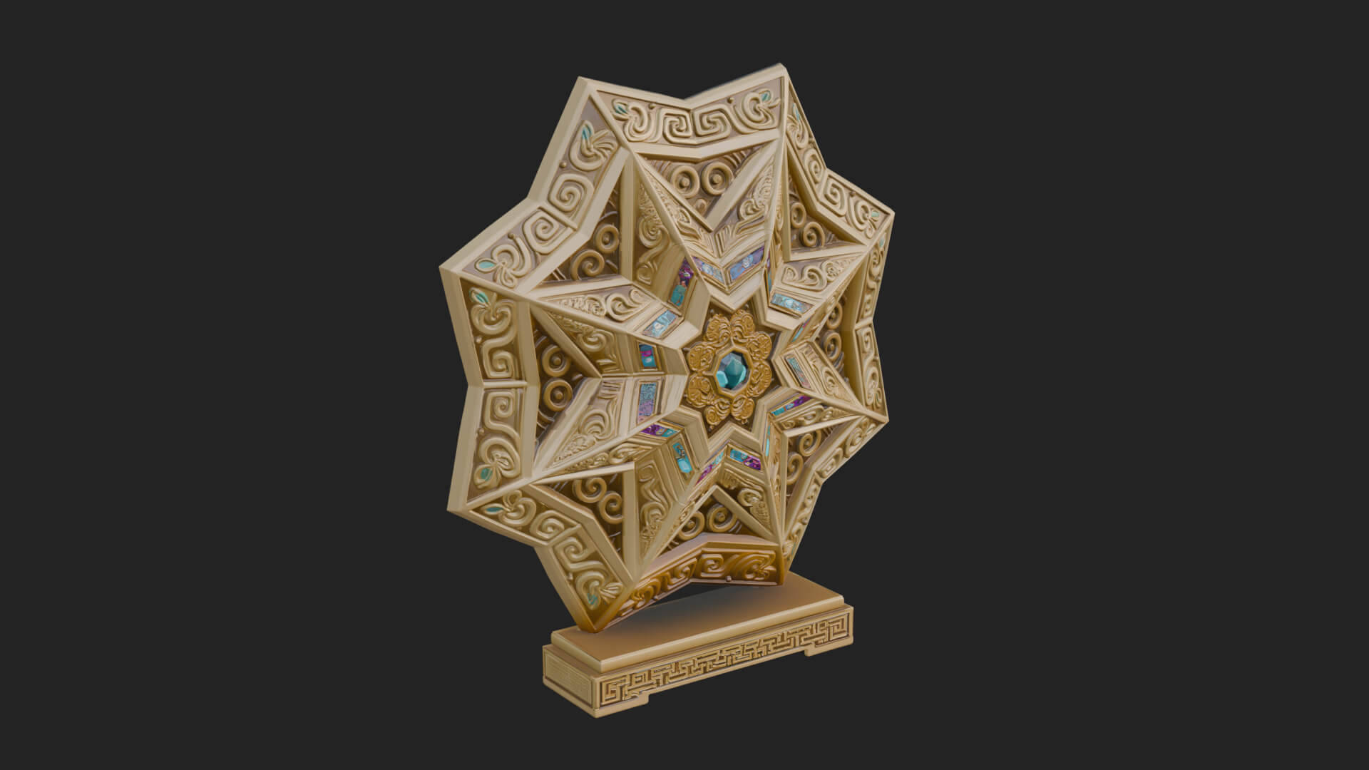 Islamic Star Burst Ornament Design 2 3D Print Model 3D Model