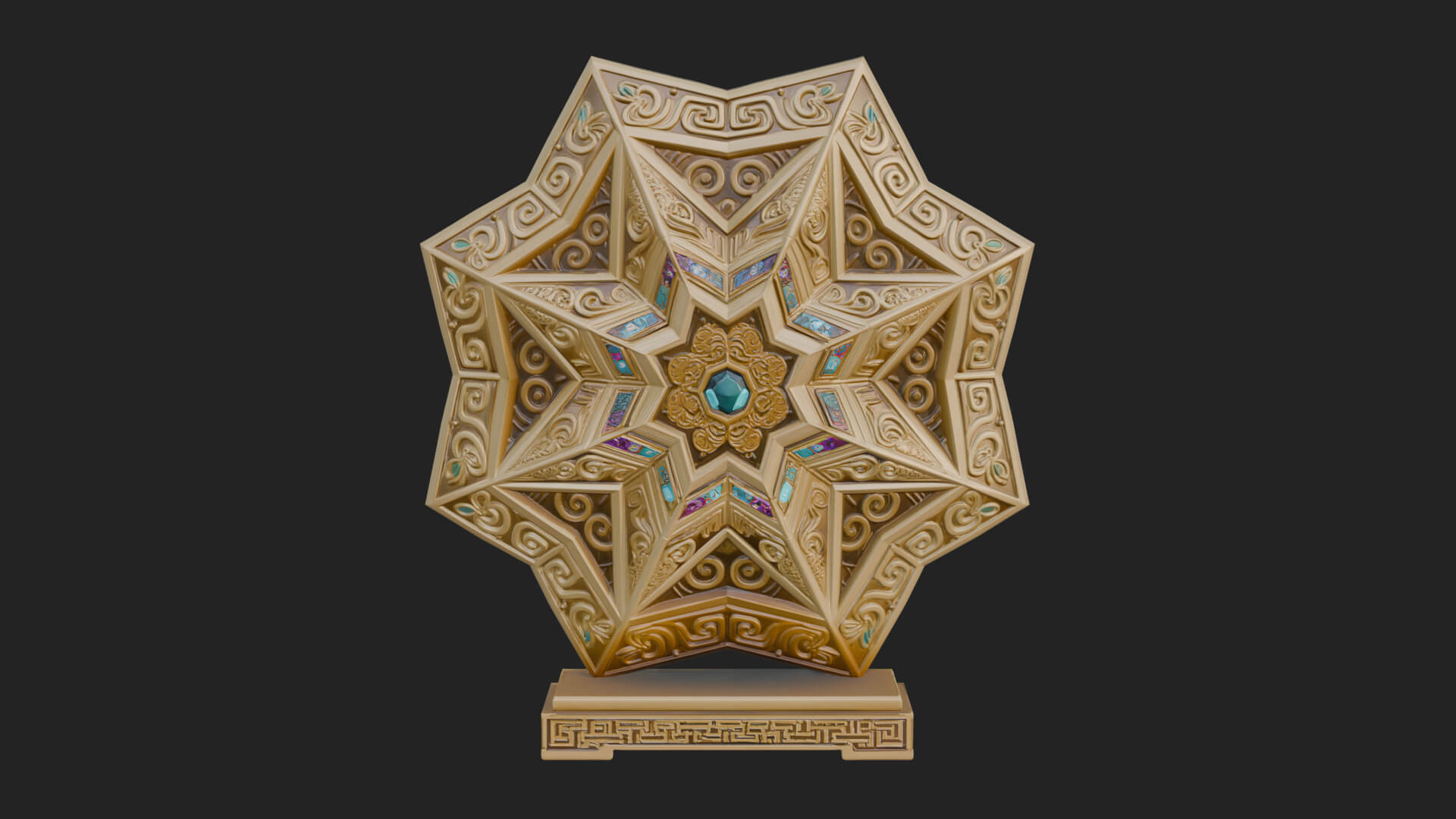 Islamic Star Burst Ornament Design 2 3D Print Model 3D Model