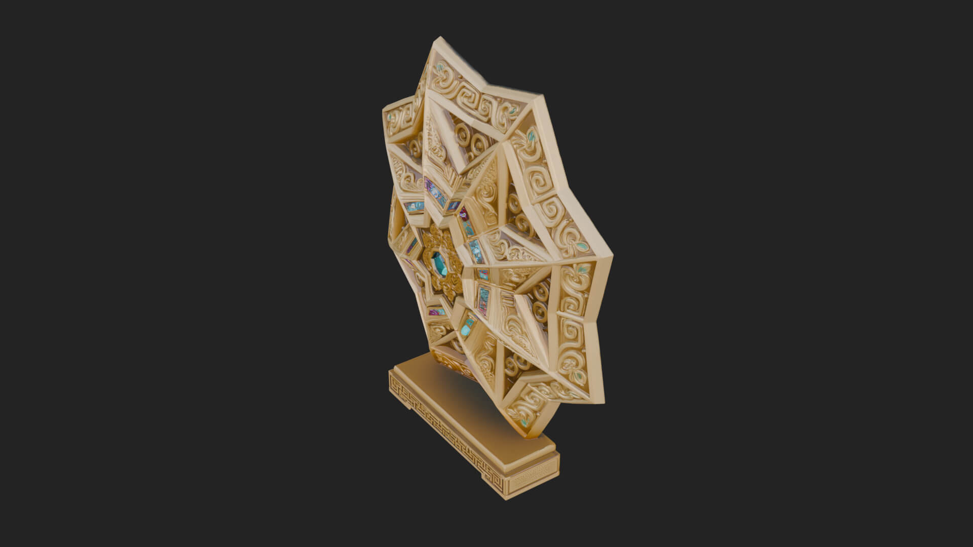 Islamic Star Burst Ornament Design 2 3D Print Model 3D Model