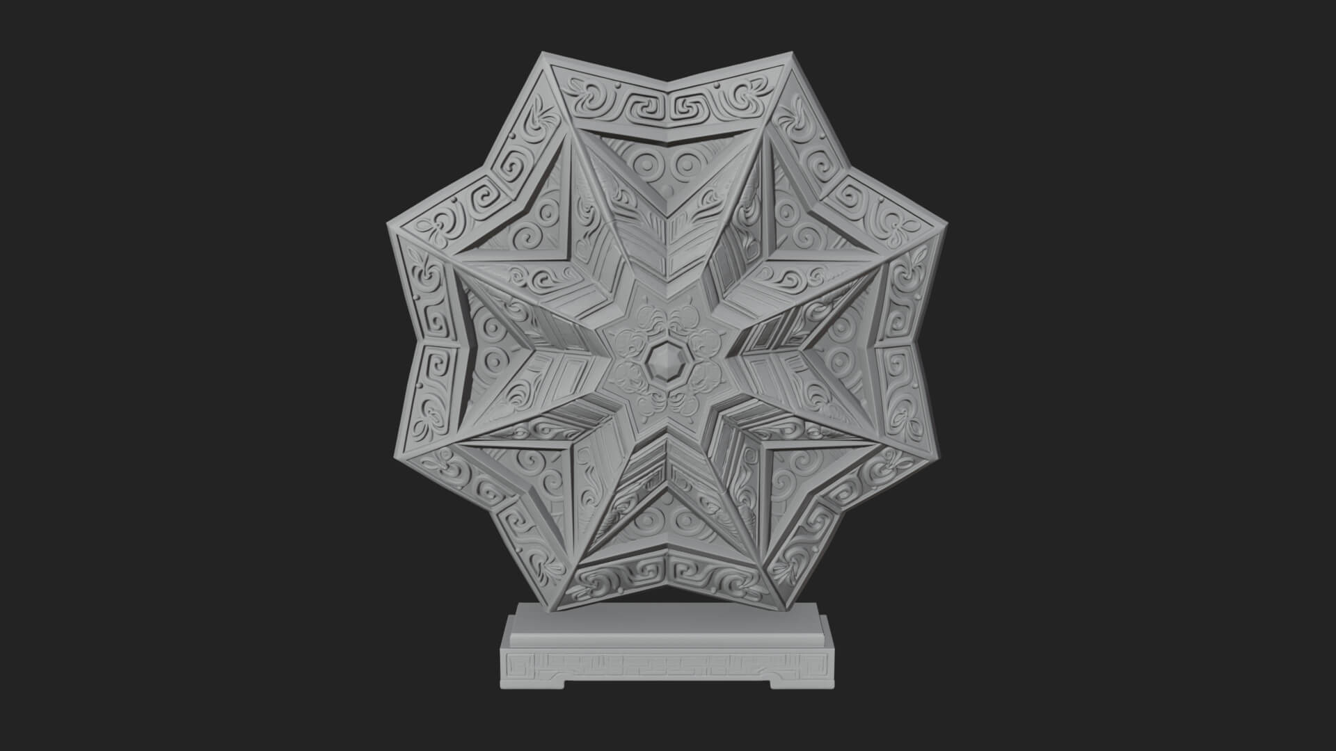 Islamic Star Burst Ornament Design 2 3D Print Model 3D Model