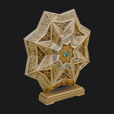 Islamic Star Burst Ornament Design 2 3D Print Model