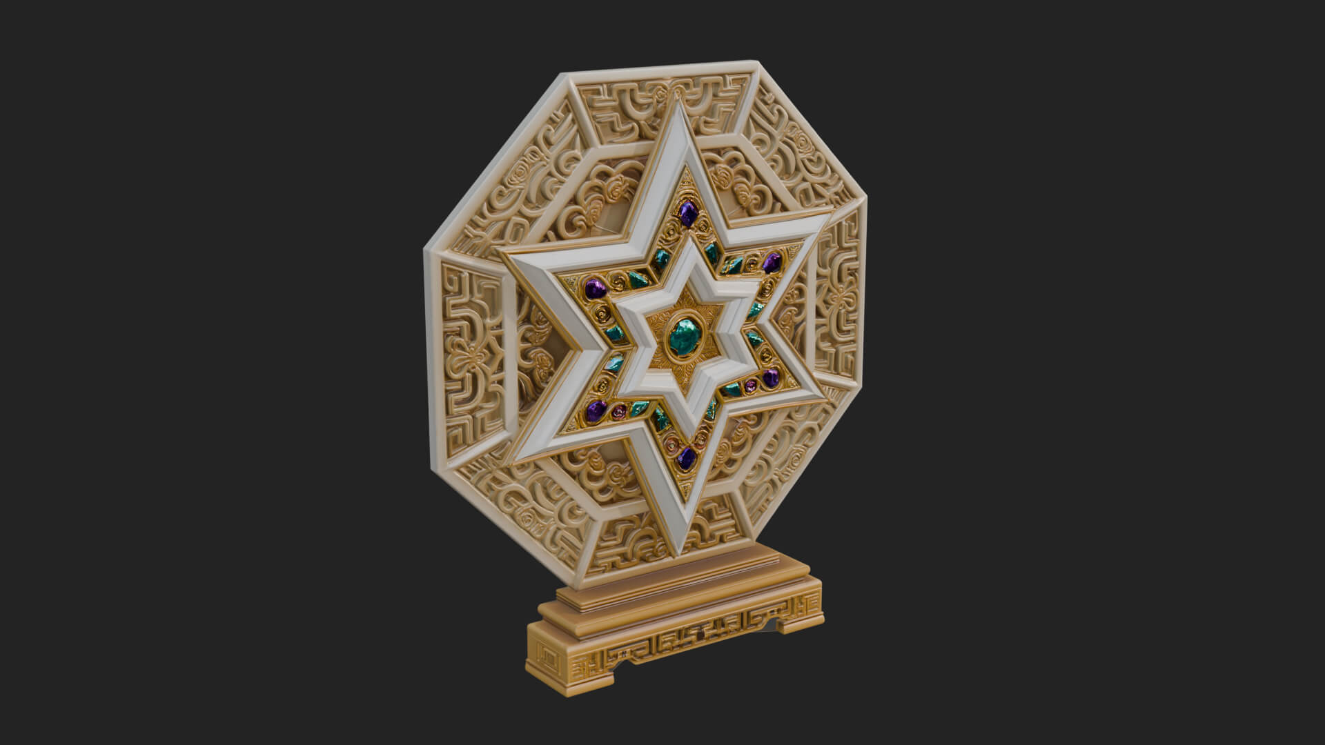 Islamic Star Burst Ornament Design 3 3D Print Model 3D Model