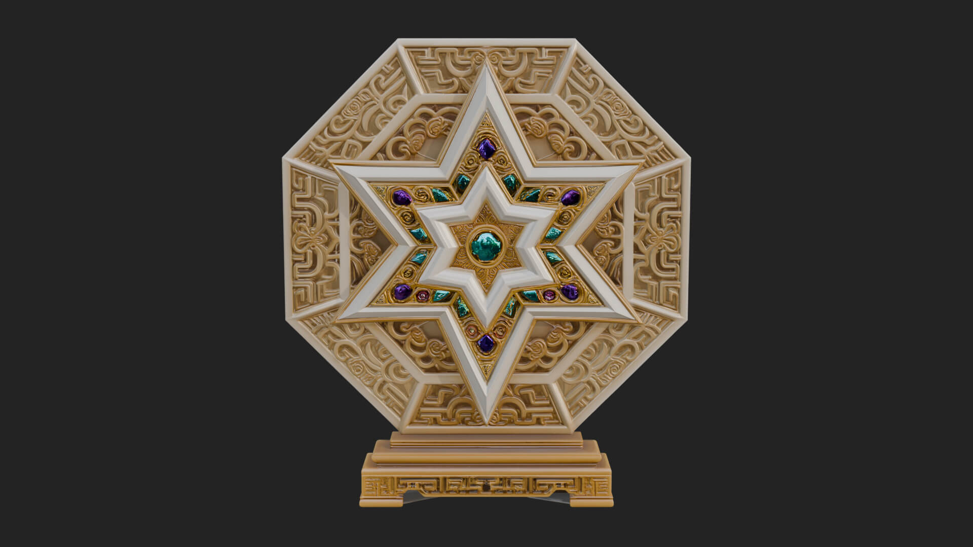 Islamic Star Burst Ornament Design 3 3D Print Model 3D Model