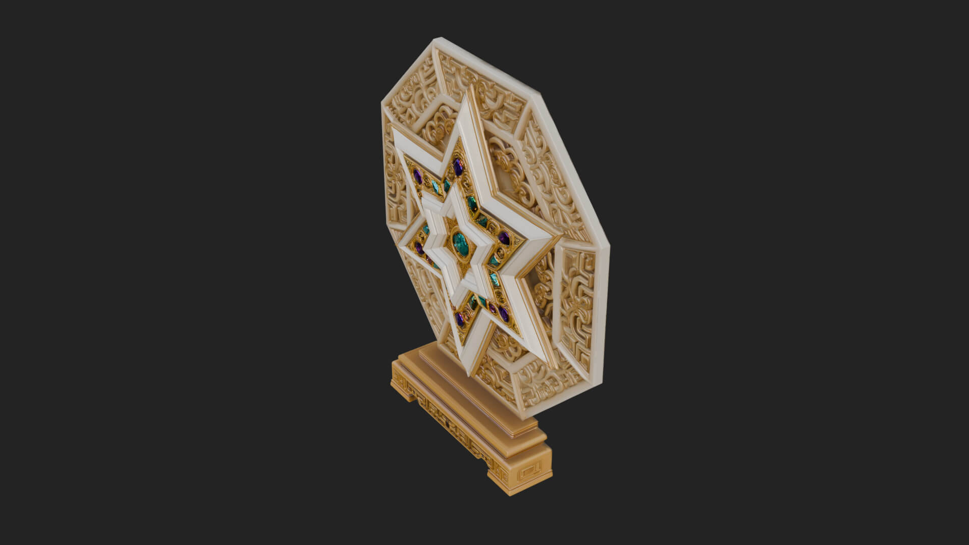 Islamic Star Burst Ornament Design 3 3D Print Model 3D Model