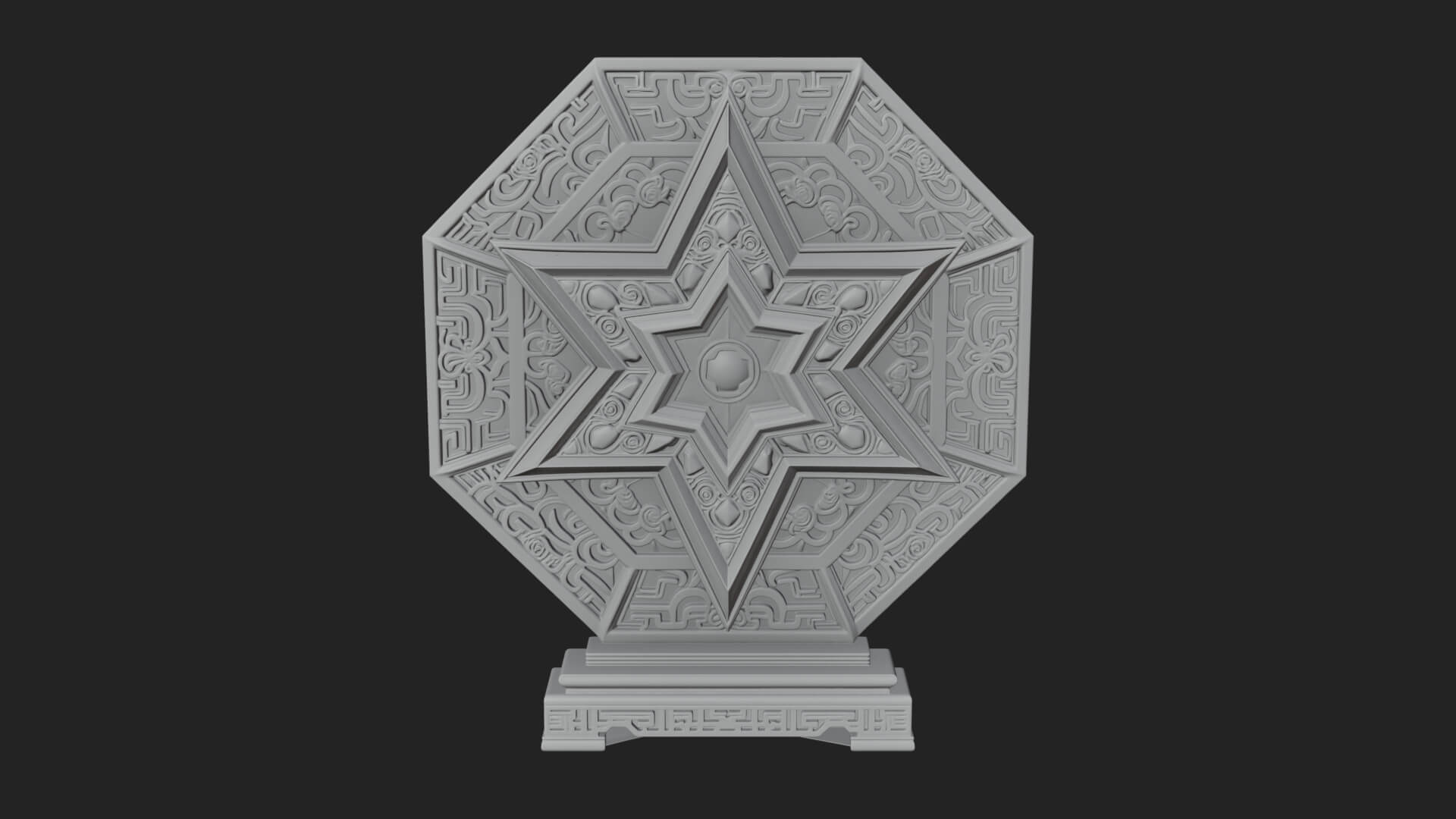 Islamic Star Burst Ornament Design 3 3D Print Model 3D Model