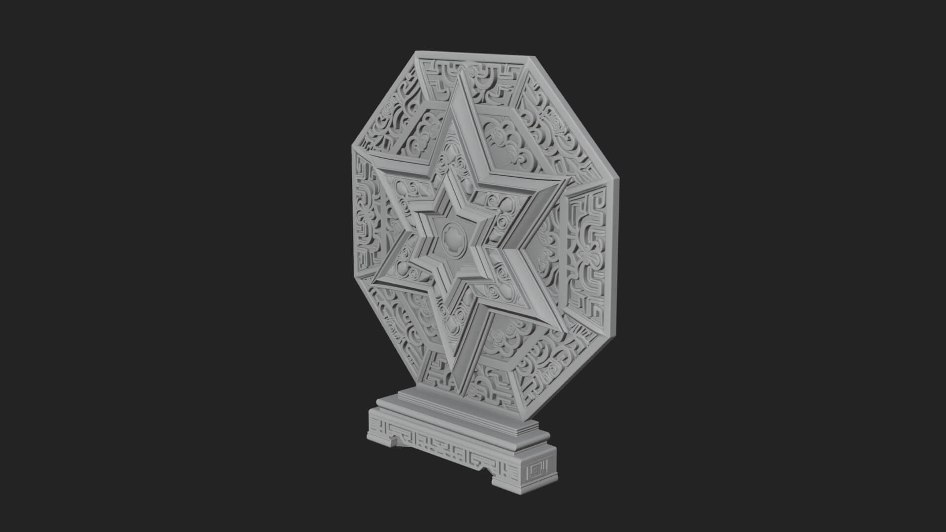 Islamic Star Burst Ornament Design 3 3D Print Model 3D Model