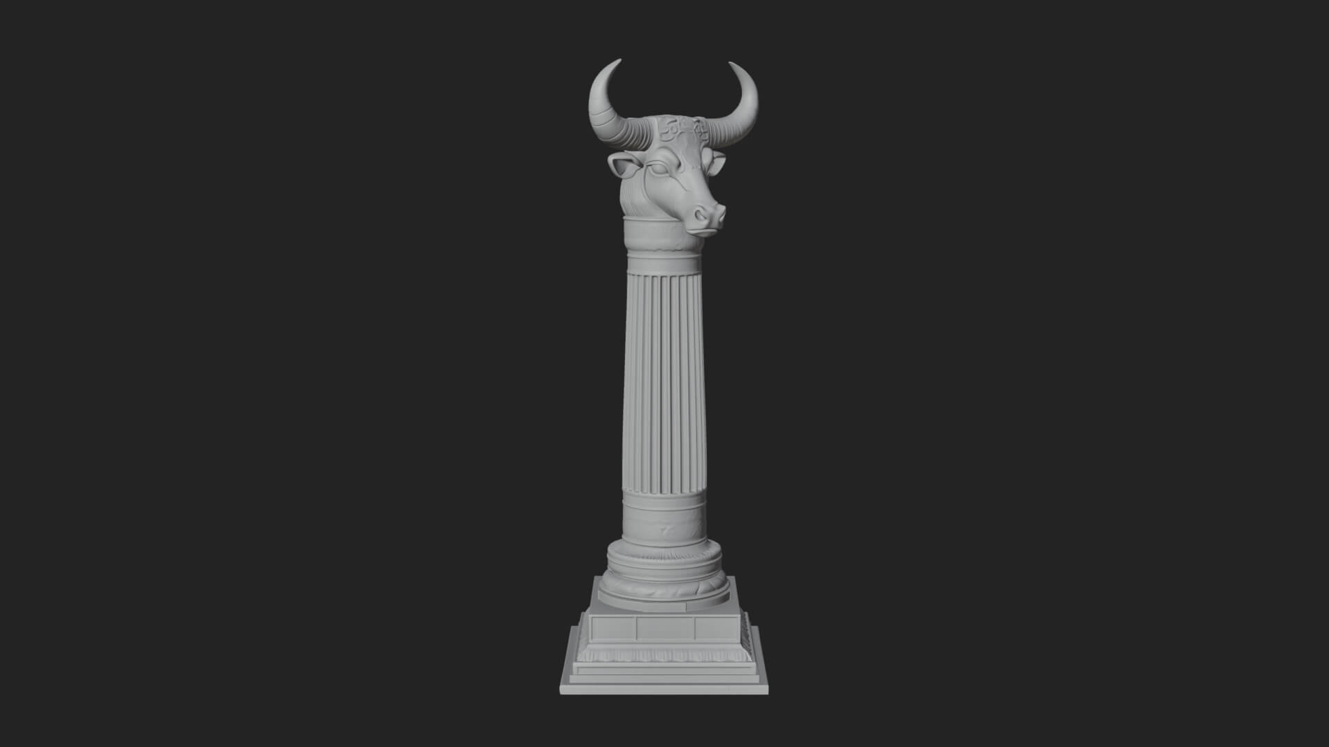 Jackal Head Stone Column Design 1 3D Print Model 3D Model