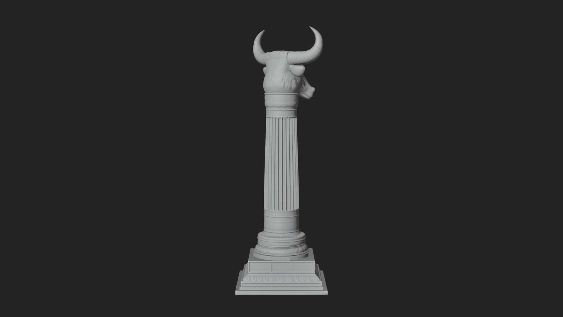 Jackal Head Stone Column Design 1 3D Print Model 3D Model