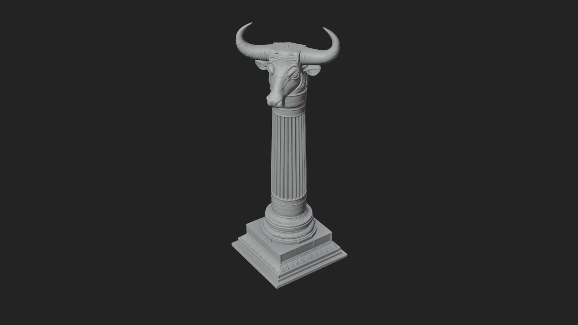 Jackal Head Stone Column Design 1 3D Print Model 3D Model