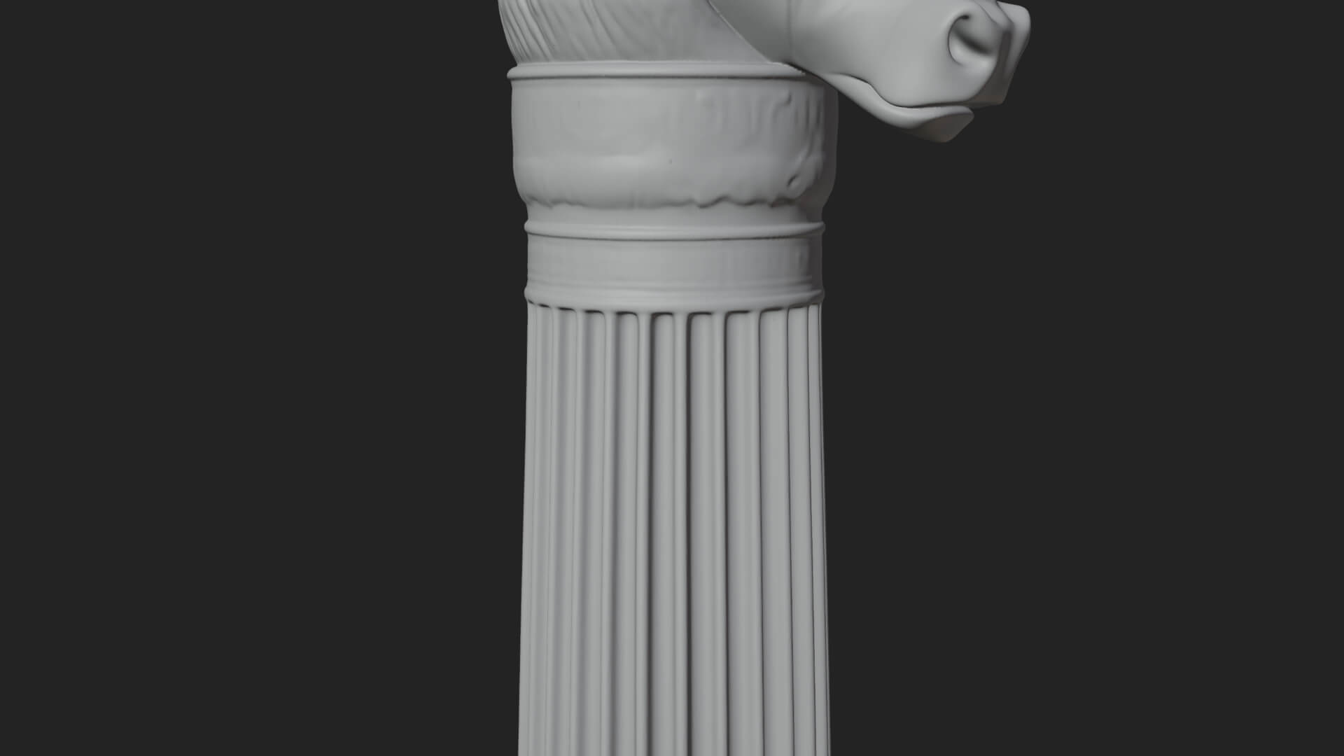 Jackal Head Stone Column Design 1 3D Print Model 3D Model