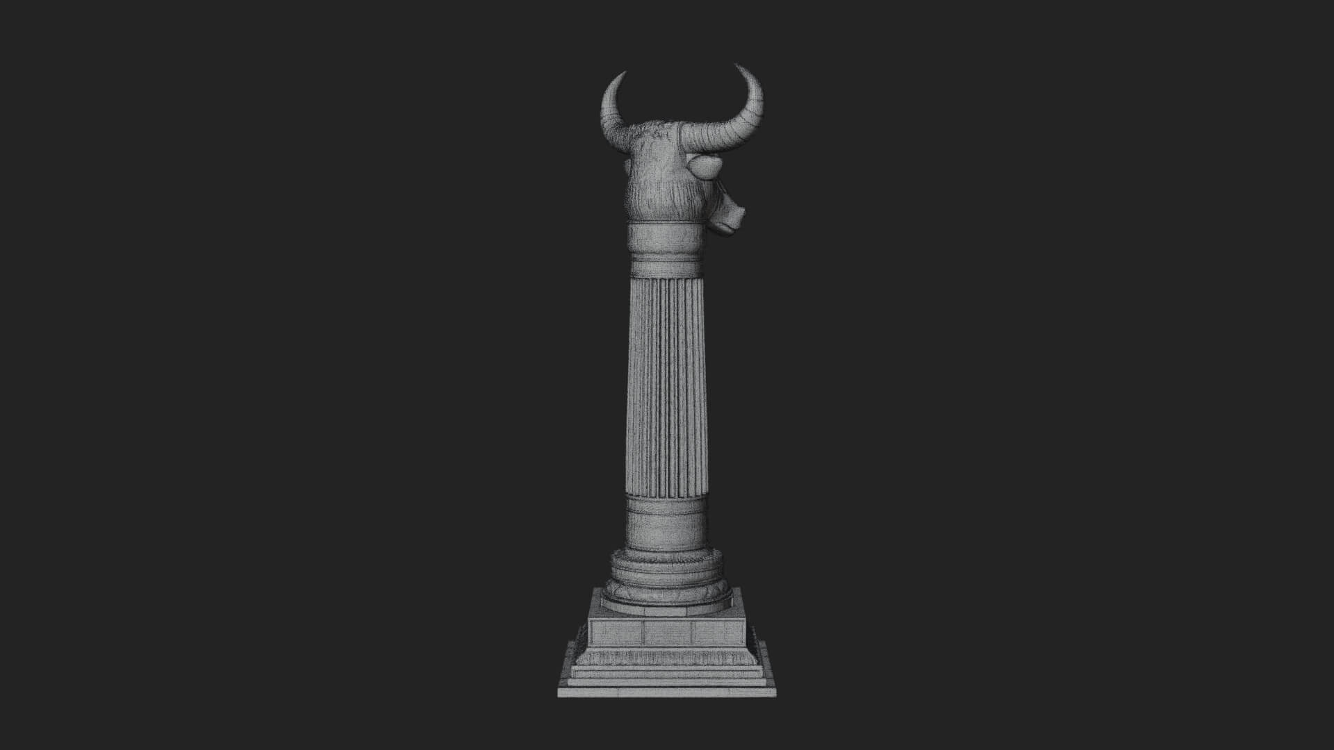 Jackal Head Stone Column Design 1 3D Print Model 3D Model