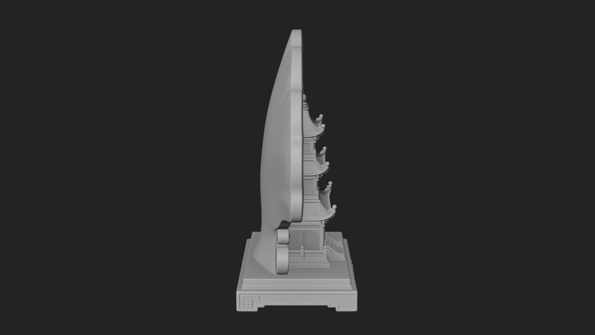 Jade Screen Pagoda Ornament Design 1 3D Print Model 3D Model