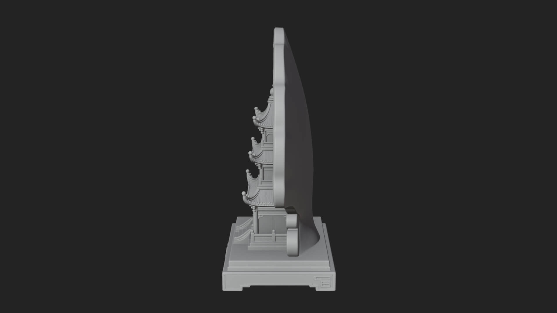 Jade Screen Pagoda Ornament Design 1 3D Print Model 3D Model