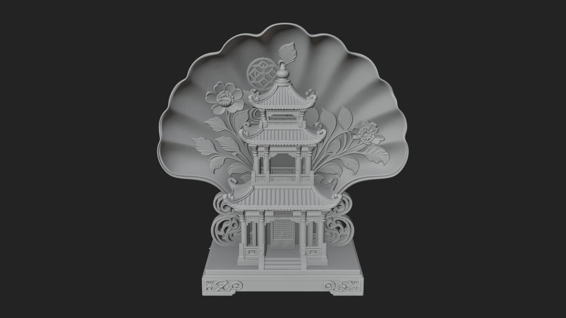 Jade Screen Pagoda Ornament Design 2 3D Print Model 3D Model