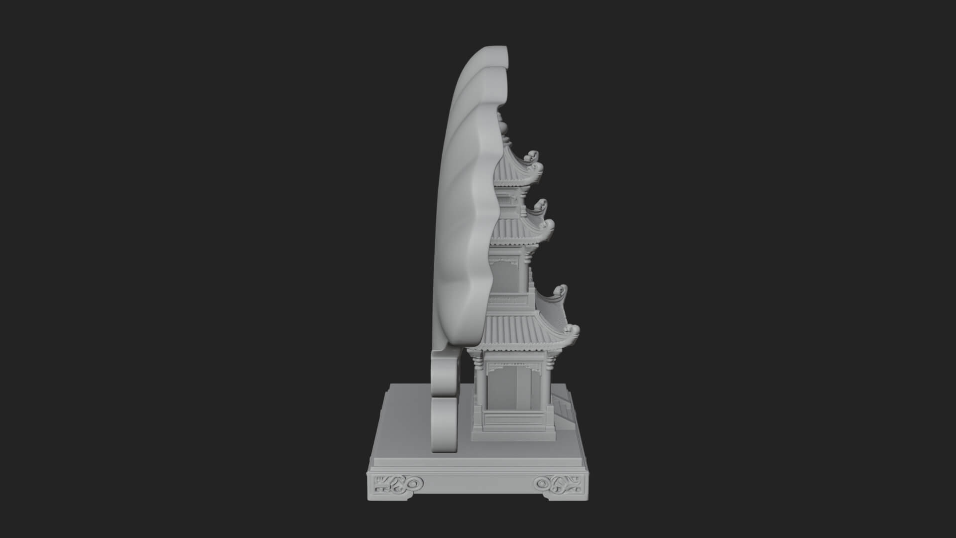 Jade Screen Pagoda Ornament Design 2 3D Print Model 3D Model
