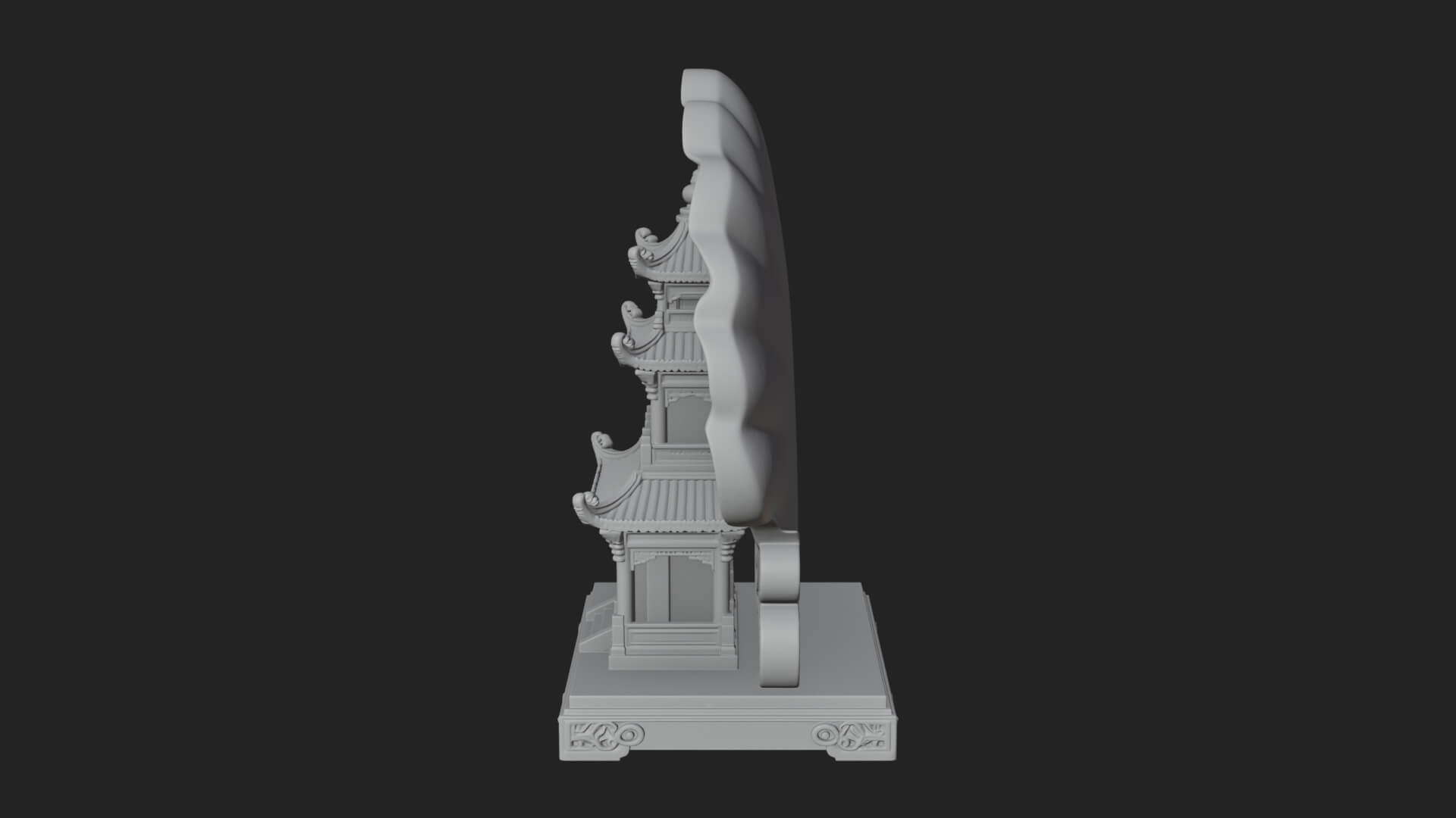 Jade Screen Pagoda Ornament Design 2 3D Print Model 3D Model