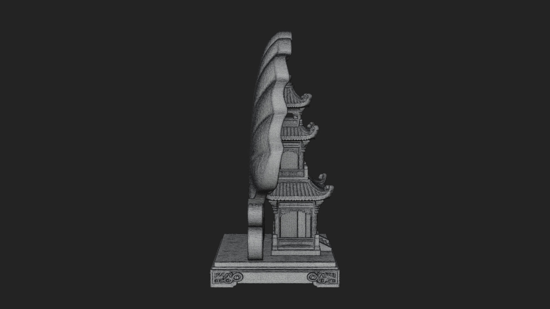 Jade Screen Pagoda Ornament Design 2 3D Print Model 3D Model