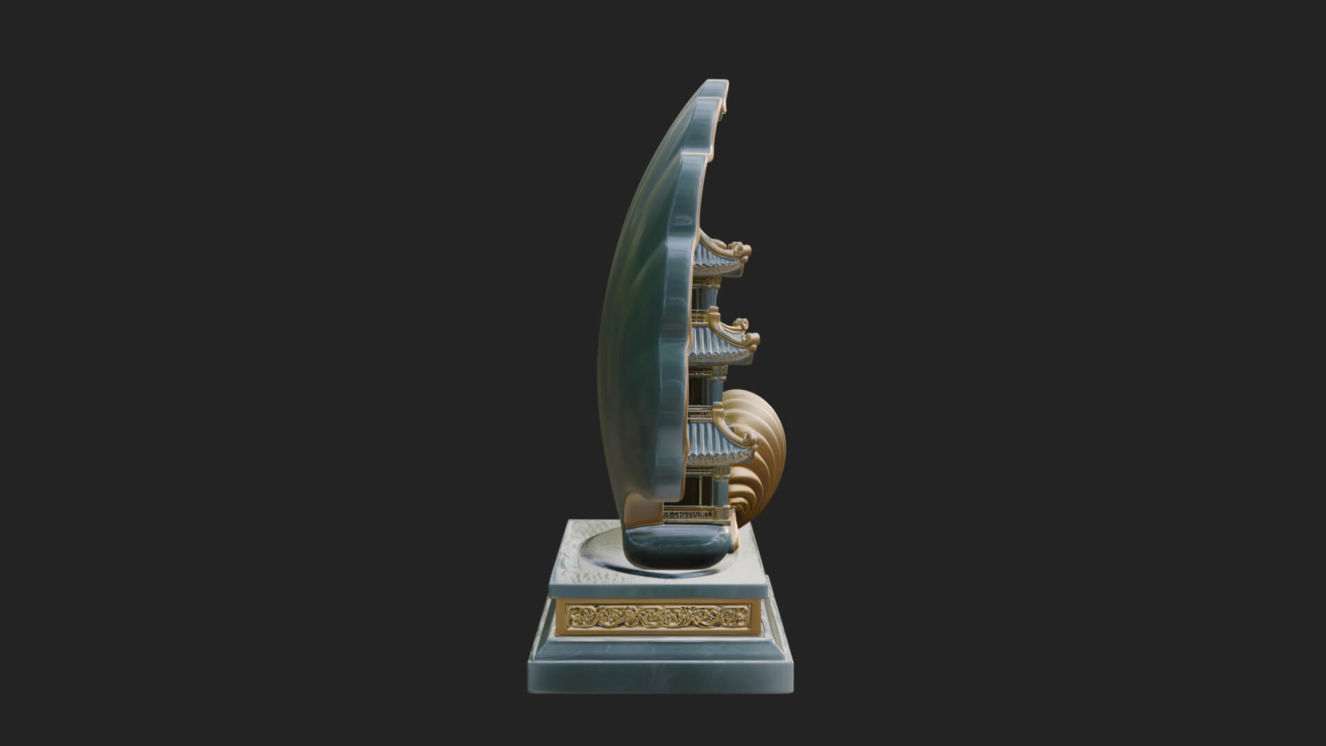 Jade Screen Pagoda Ornament Design 3 3D Print Model 3D Model