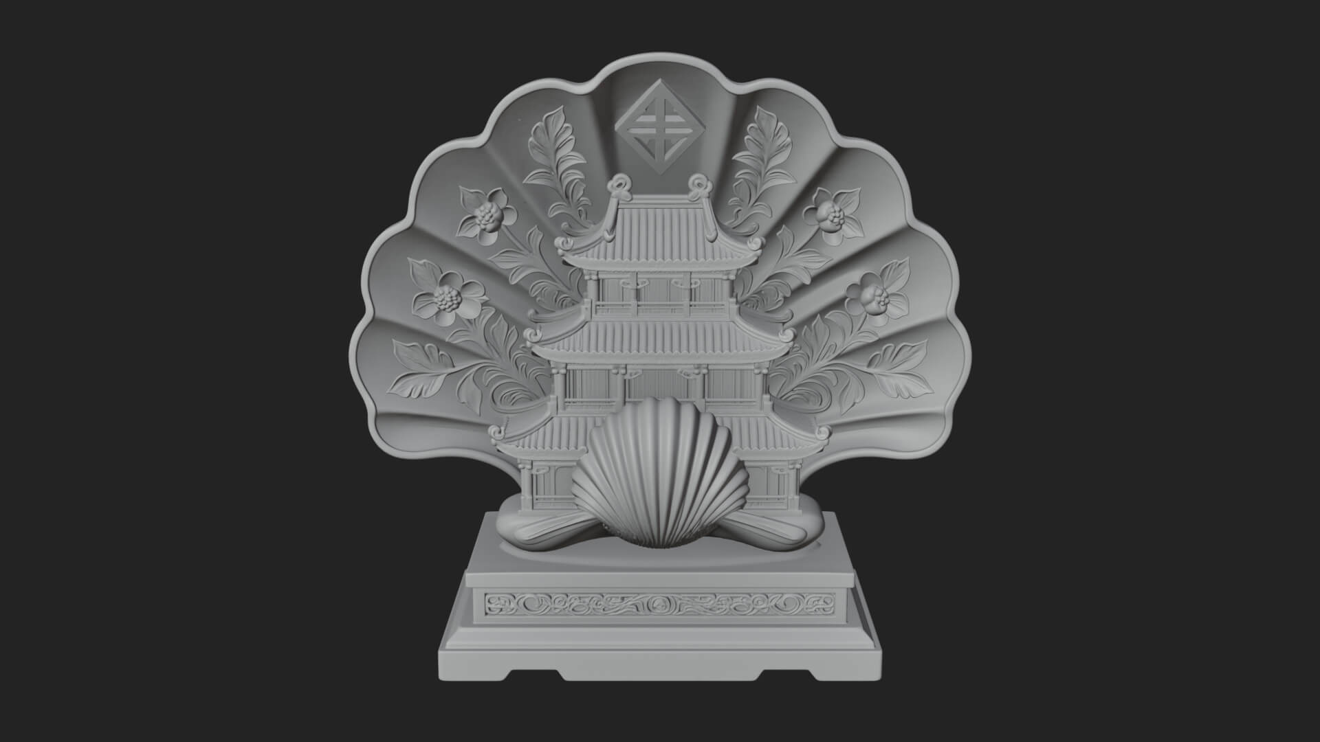 Jade Screen Pagoda Ornament Design 3 3D Print Model 3D Model